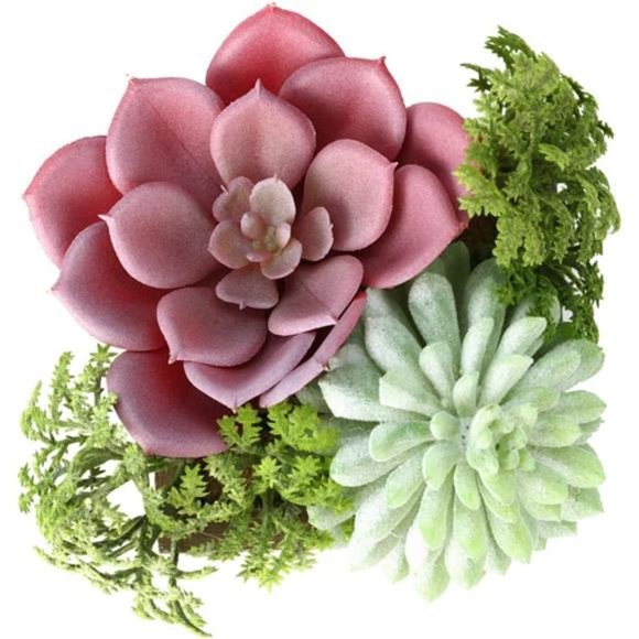 Artificial Succulents Plants, Mini Assorted Green Faux Succulents in Pots, Small - Picture 2 of 6